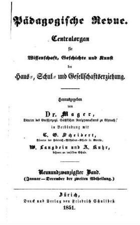 Titelblatt für Hefte 1 - 12 der zweiten Abteilung