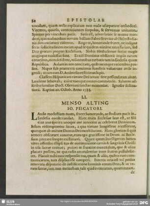 LI. Menso Alting. Jo. Piscatori