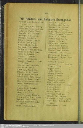 VII. Handels- und Industrie-Erzeugnisse