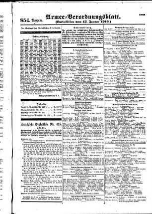 854.Ausgabe. Mittwoch, 12. Januar 1916