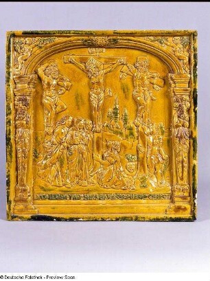 Reliefkachel "Kreuzigung"