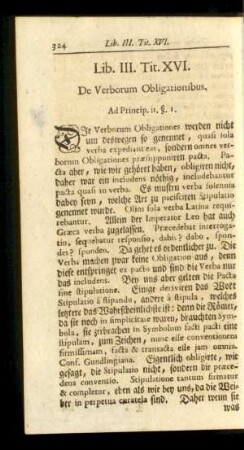Tit. XVI. De Verborum Obligationibus.