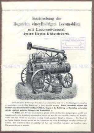 Liegende einzylindrige Lokomobile