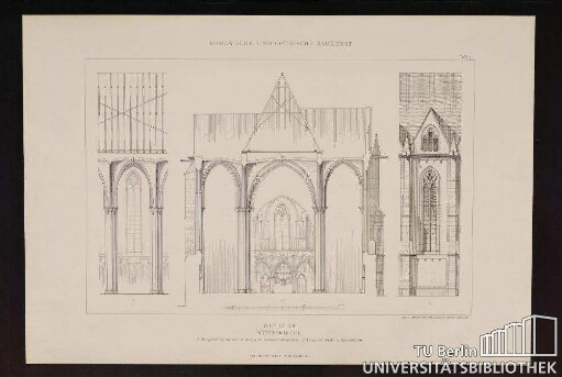 Wetzlar Stiftskirche A Langschiff Querschnitt. B Langschiff Südseite Innensystem. C Langschiff Südseite Außensystem.