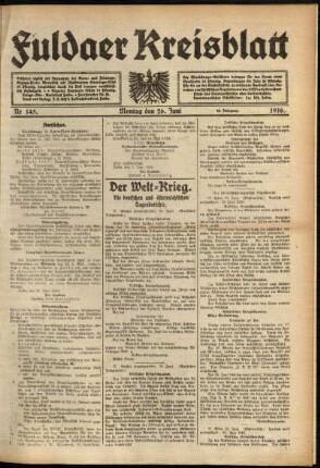 Ausgabe vom Montag, den 26. Juni 1916.