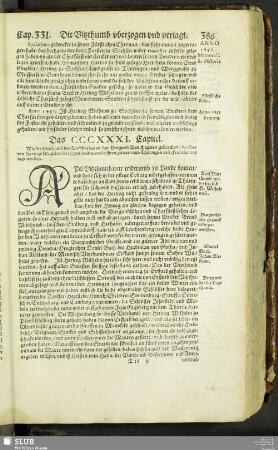 Das CCCXXXI. Capitel