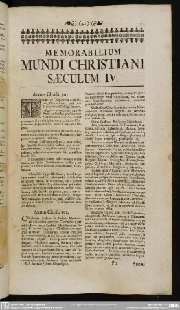 Memorabilium Mundi Christiani Saeculum IV.