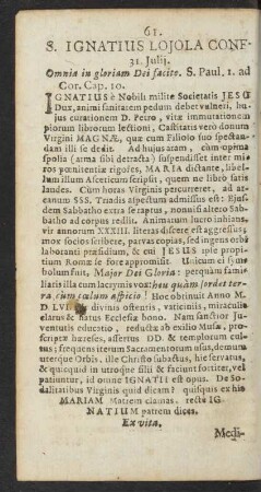S. Ignatius Lojola Conf. 31. Julii