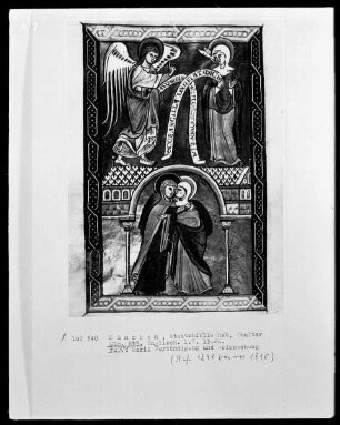 Psalterium mit Kalendarium — Bildseite mit zwei Miniaturen, Folio 21verso