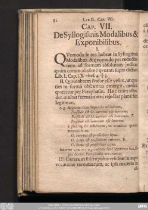 Cap. VII. De Syllogismis Modalibus & Exponibilibus.