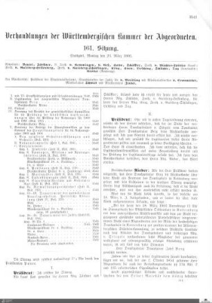 161. Sitzung, Stuttgart, 23.3.1903