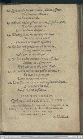 Psalmus LXXXIV. Quàm dilecta tabernacula tua