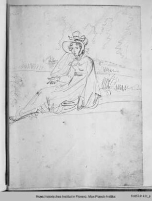 Sitzende Frau
