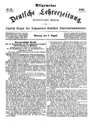Stenographischer Bericht über die Verhandlungen der (29.) Allgemeinen Deutschen Lehrerversammlung in Mannheim (Fortsetzung und Schluß)