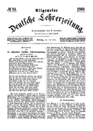 Protokolle der 18. allgemeinen deutschen Lehrerversammlung