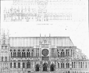 Chartres, Kathedrale Notre-Dame, Aufriss der Südseite, nach Dehio