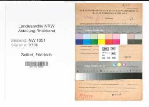 Entnazifizierung Friedrich Seifert , geb. 22.11.1899 (Landarbeiter)