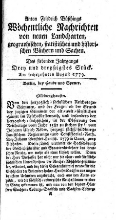 Drey und dreyßigstes Stück