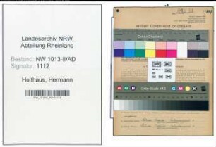 Entnazifizierung Hermann Holthaus , geb. 15.03.1898 (Angestellter)