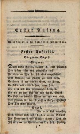 Hermann der Cherusker, oder die Waldschlacht der Teutschen : Ein historisches Schauspiel in 5 Aufzügen, mit Chören