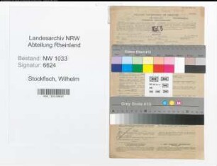 Entnazifizierung Wilhelm Stockfisch , geb. 31.12.1914 (Polizeibeamter)