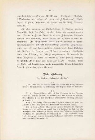 Ruder-Ordnung des Berliner Ruderclub "Hellas"