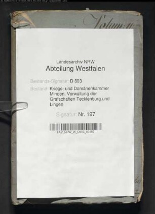 Revision und Verpachtung der Domänen in der Grafschaft Tecklenburg