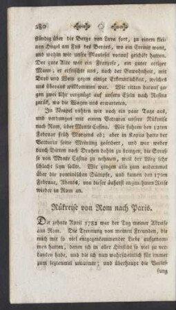 Rückreise von Rom nach Paris