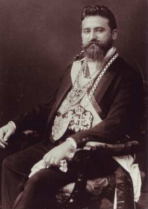Neusser Schützenkönig Heinrich Pelzer, 1910.