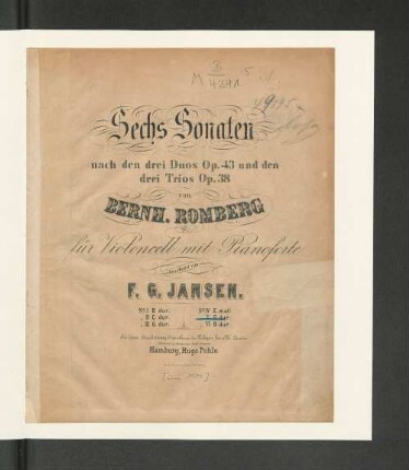 No. 5: G Dur (Op. 38, No. 2) : für Violoncell mit Pianoforte