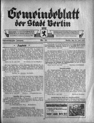 1927,31: Nr. 31, 31. Juli 1927