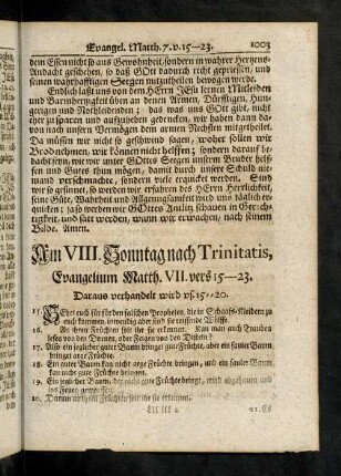1003-1006, Evangelium; Eingang