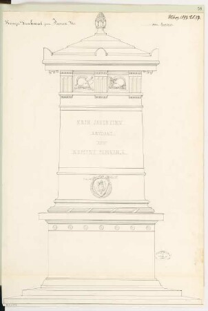 Gefallenendenkmal, Jauer Monatskonkurrenz März 1877: Aufriss Vorderansicht