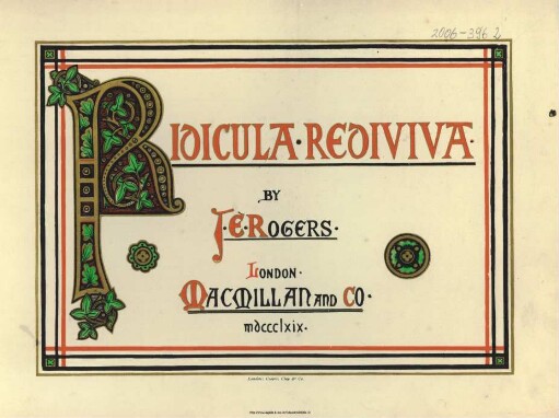 Ridicula rediviva / by J. E. Rogers