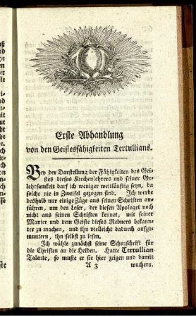 Erste Abhandlung - Dritte Abhandlung.