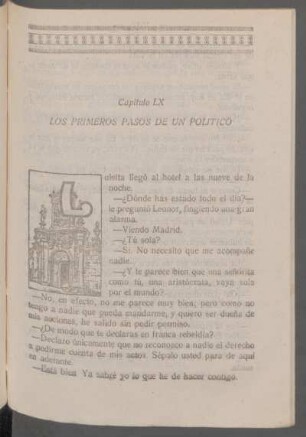 Capítulo LX - Los primeros pasos de un político