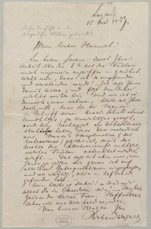 Richard Wagner (1813-1883) Autographen: Brief von Richard Wagner an Heinrich Porges - BSB Autogr.Cim. Wagner, Richard.33