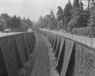 Kamenz, Eisenbahnstrecke nach Pirna, Einschnitt