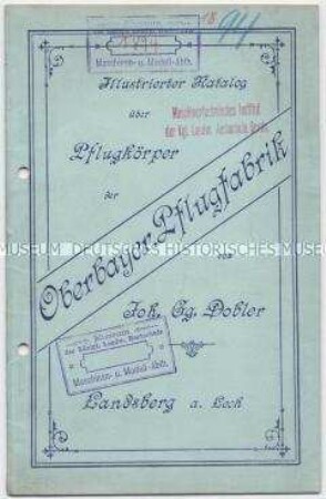 Katalog über Pflugkörper und Pflugzubehör
