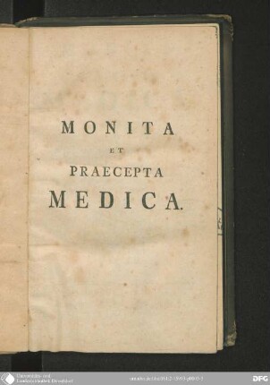 Monita et praecepta medica