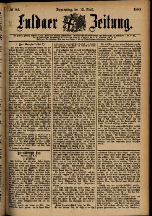 Ausgabe vom Donnerstag, den 12. April 1888.