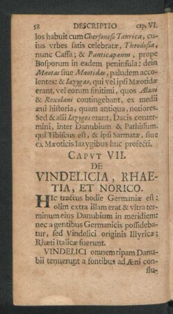 Caput VII. De Vindelicia, Rhaetia, Et Norico.