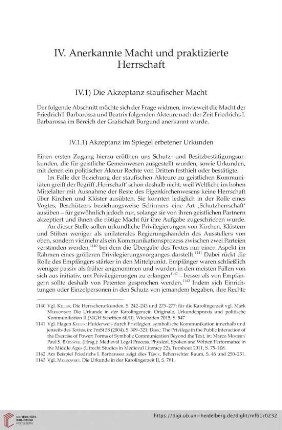 IV. Anerkannte Macht und praktizierte Herrschaft