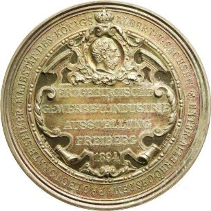 Freiberg - Prämienmedaille der Erzgebirgischen Gewerbe- und Industrie-Ausstellung