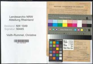 Entnazifizierung Christine Veith-Rummel , geb. 08.11.1908 (Lehrerin)