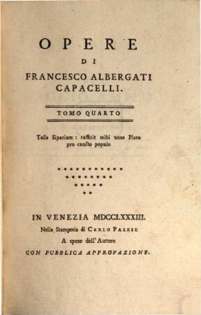 Opere Di Francesco Albergati Capacelli. 4
