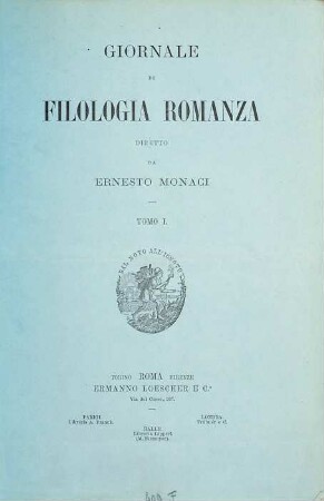 Giornale di filologia romanza. 1. 1878