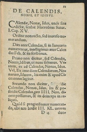 De Calendis, Nonis, Et Idibus.