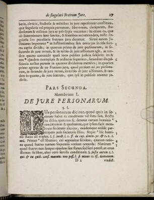 Membrum I. De Jure Personarum.