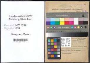 Entnazifizierung Maria Kuepper , geb. 17.12.1907 ()